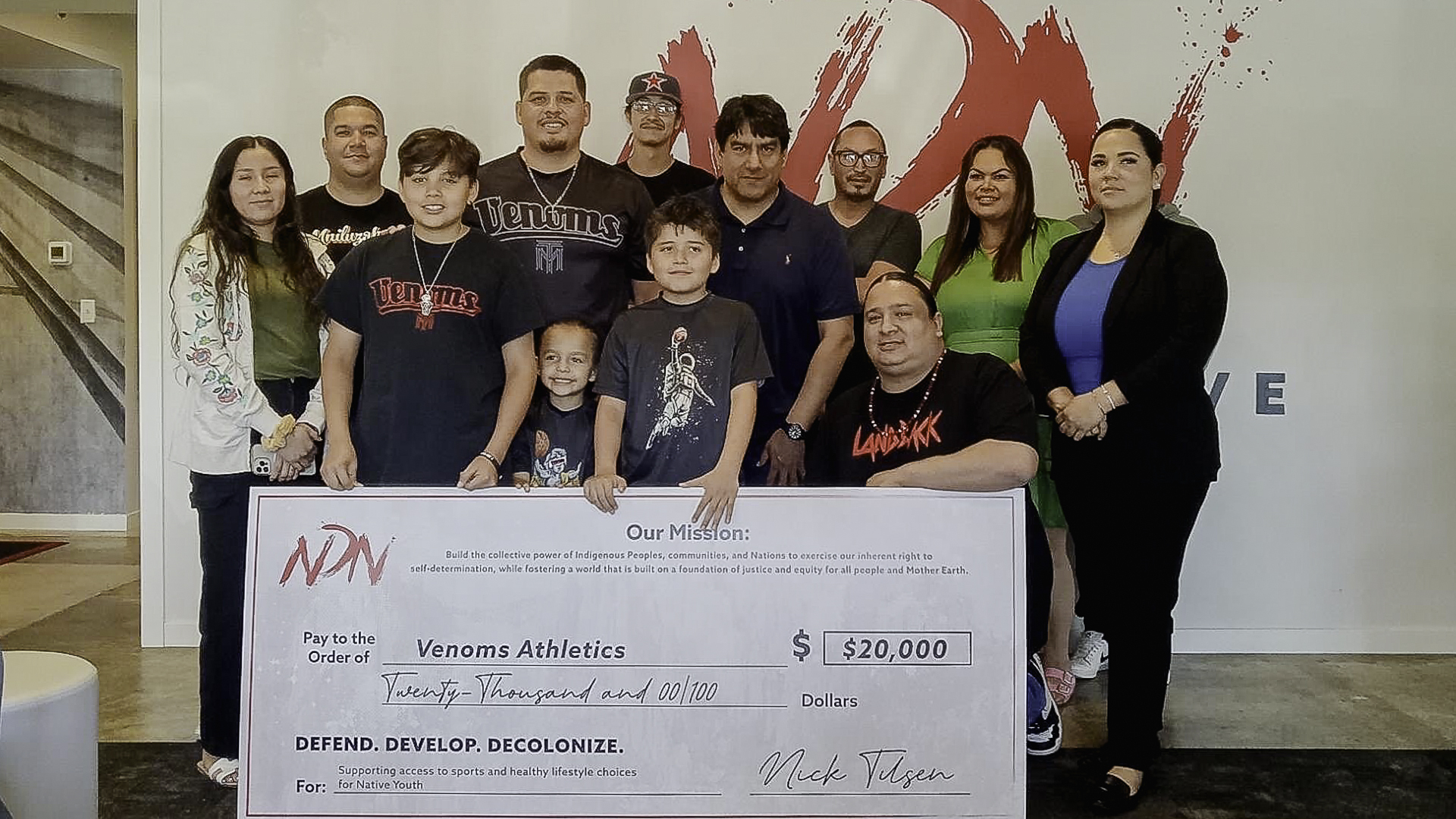 Venoms Athletics Receives $20,000 from NDN Collective’s President & Partnerships Fund