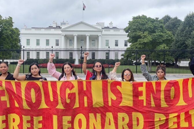 NDN COLLECTIVE RALLIES IN FRONT OF WHITE HOUSE CALLING FOR EXECUTIVE CLEMENCY FOR LEONARD PELTIER